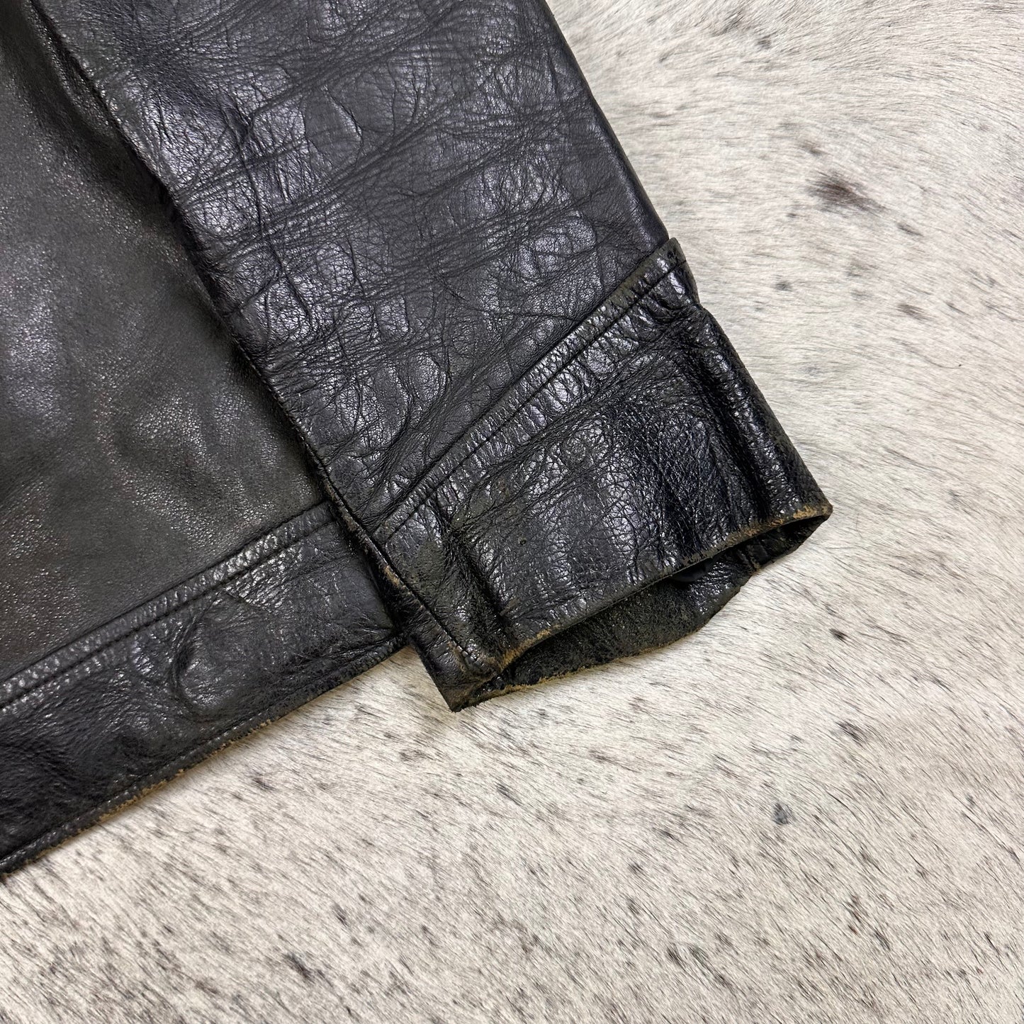 1970s NYPD Horsehide Leather jacket Fits Medium