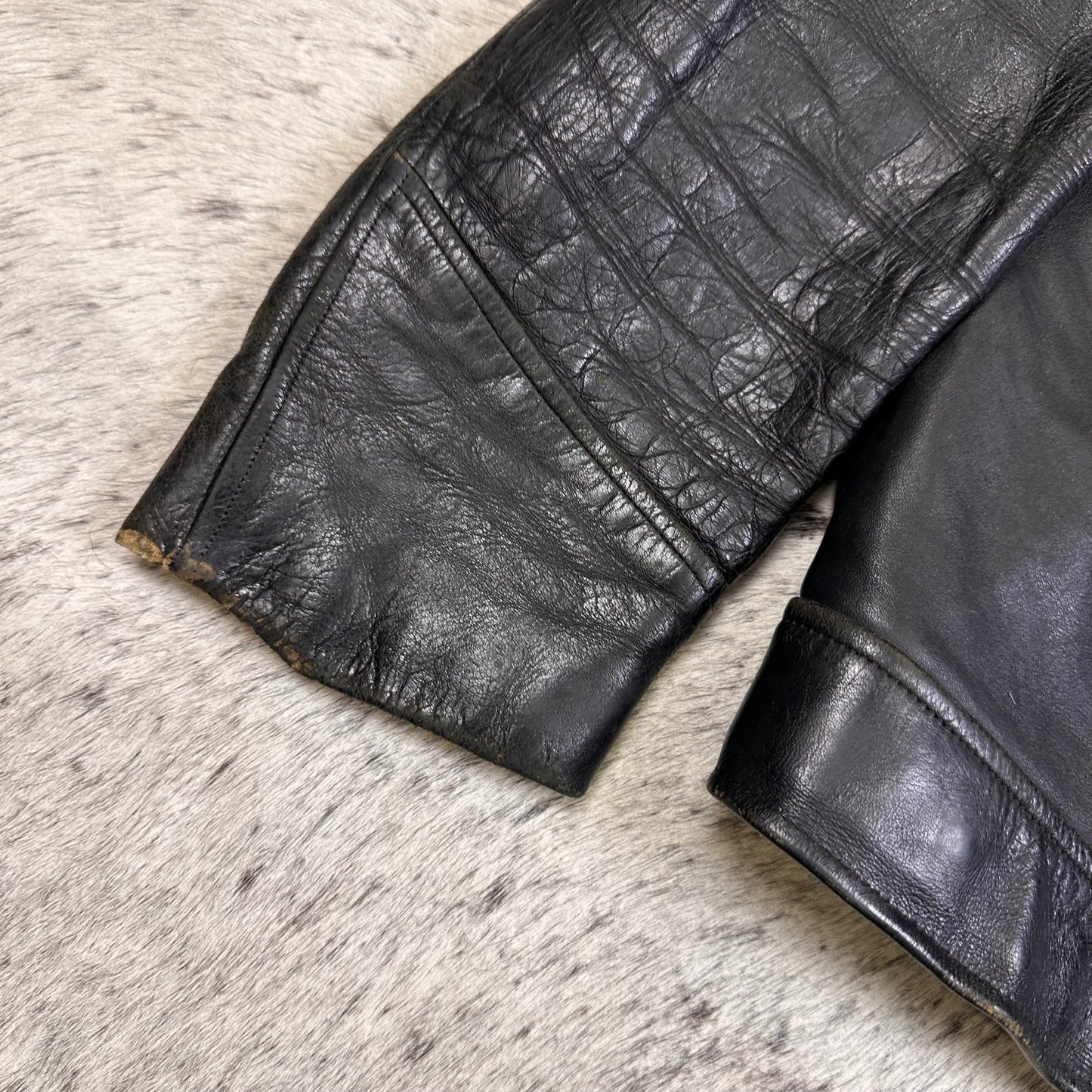 1970s NYPD Horsehide Leather jacket Fits Medium