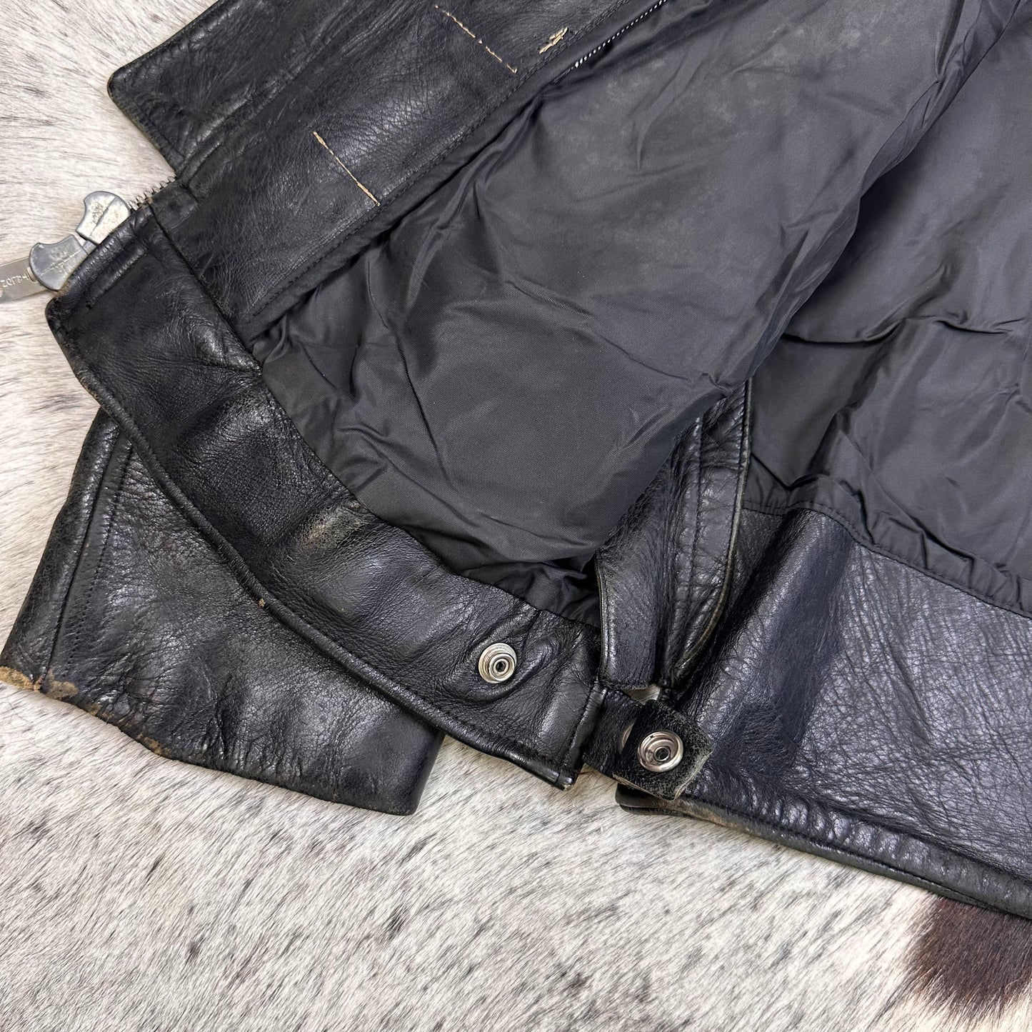 1970s NYPD Horsehide Leather jacket Fits Medium