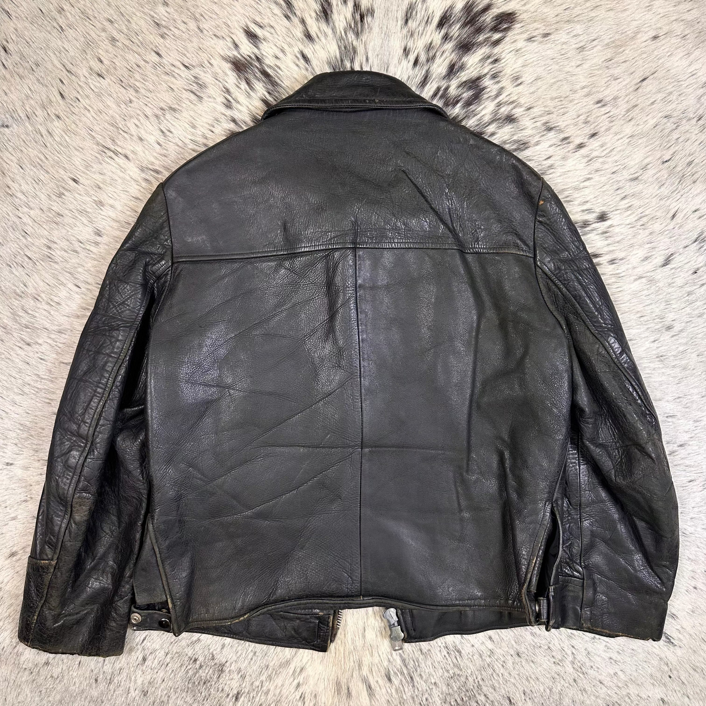 1970s NYPD Horsehide Leather jacket Fits Medium