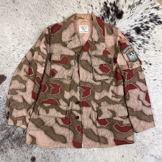 West German BGS Border Gaurd Bundesgrenzschutz Sumpfmuster camo jacket tagged 50 modern large 1971