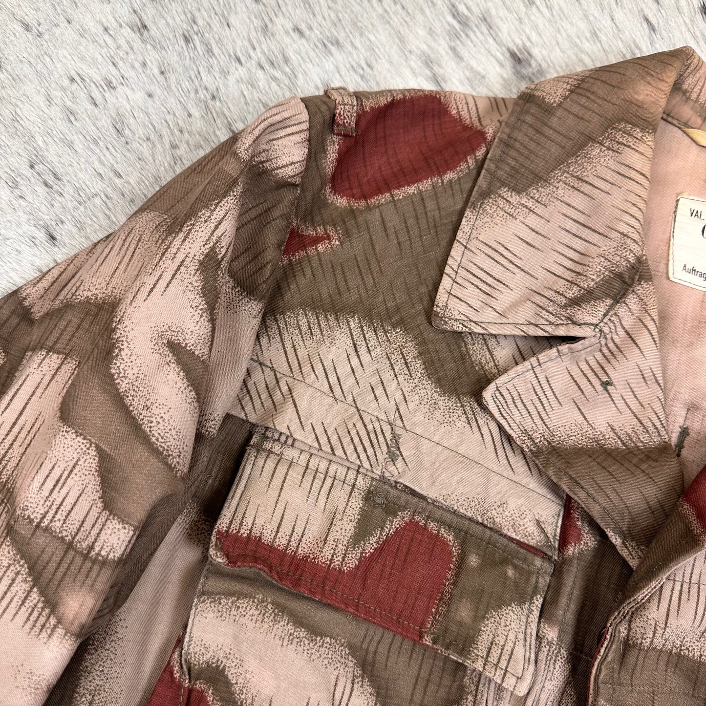 West German BGS Border Gaurd Bundesgrenzschutz Sumpfmuster camo jacket tagged 50 modern large 1971