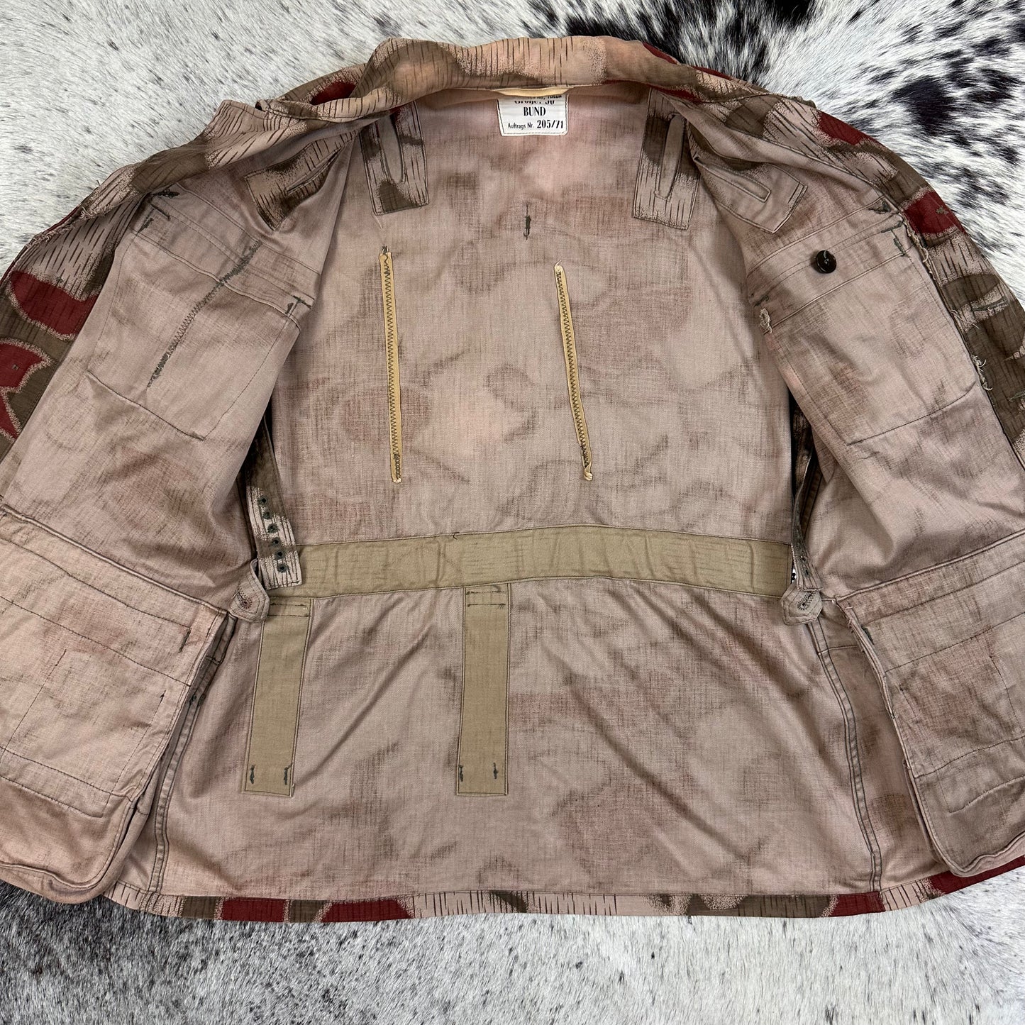 West German BGS Border Gaurd Bundesgrenzschutz Sumpfmuster camo jacket tagged 50 modern large 1971