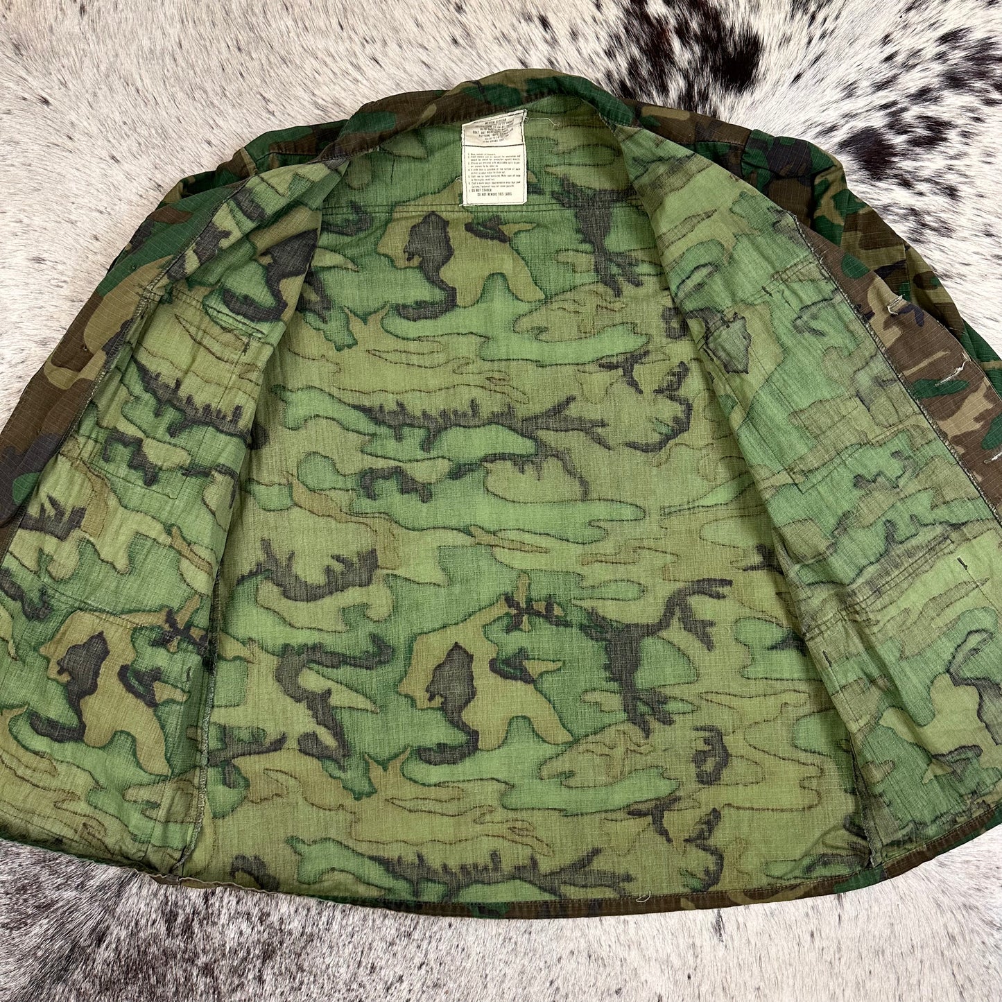 Brown dominant RDF ERDL 1976 medium regular camo shirt