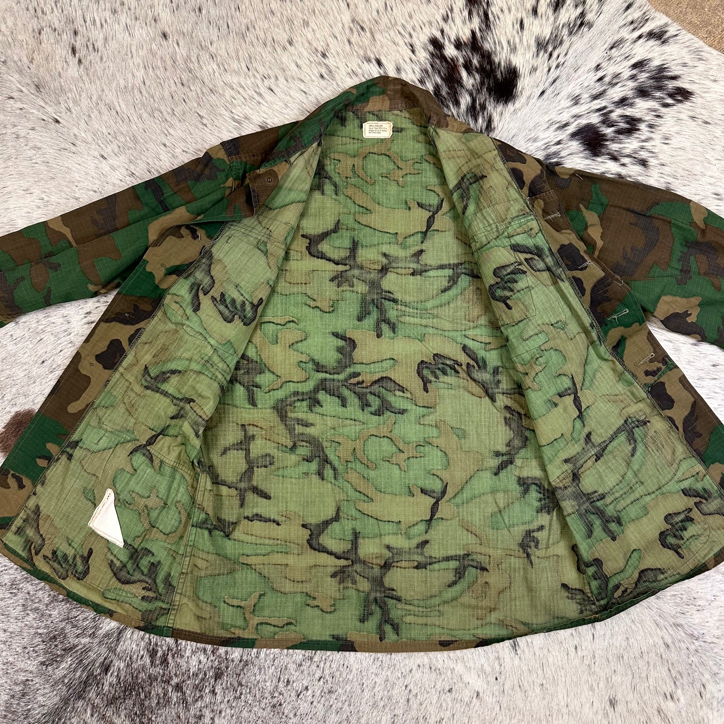 Brown dominant ERDL jungle jacket 1969 small regular camo shirt