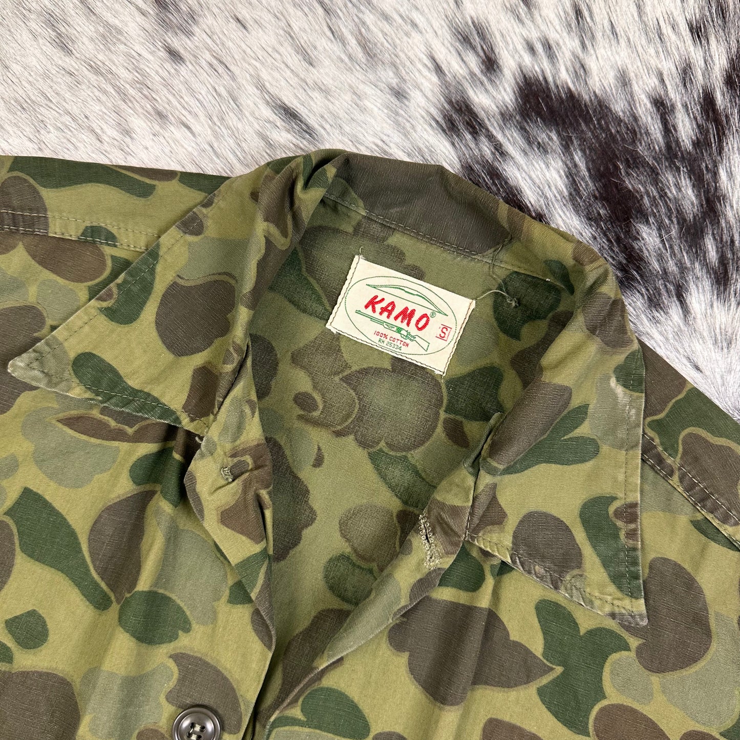 Vintage Kamo duck hunter frog skin camo shirt size small