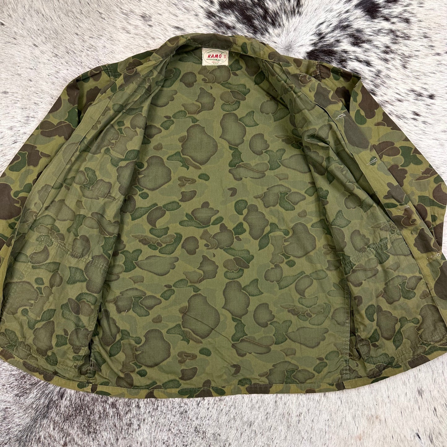 Vintage Kamo duck hunter frog skin camo shirt size small
