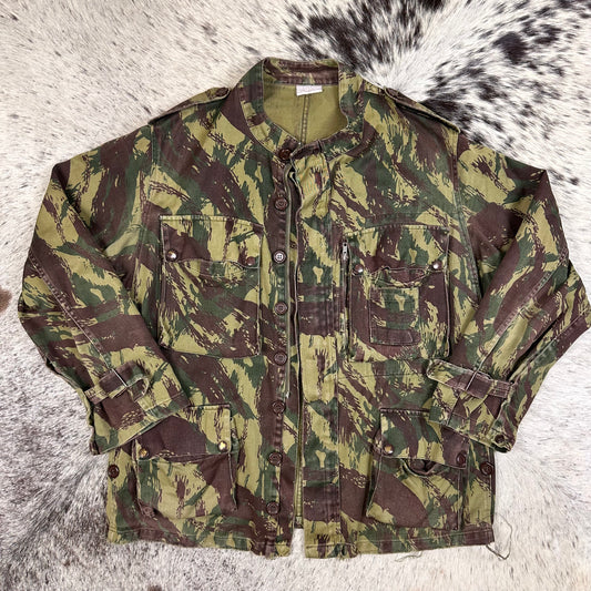 70s Portuguese HBT M64 lizard camo jacket smock approx medium / large