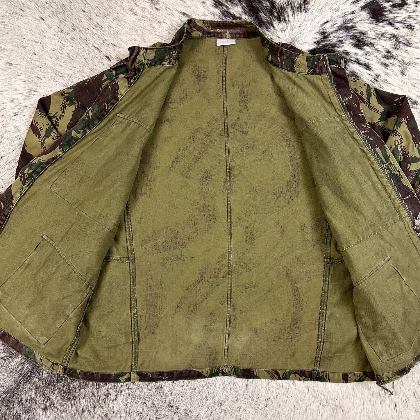 70s Portuguese HBT M64 lizard camo jacket smock approx medium / large