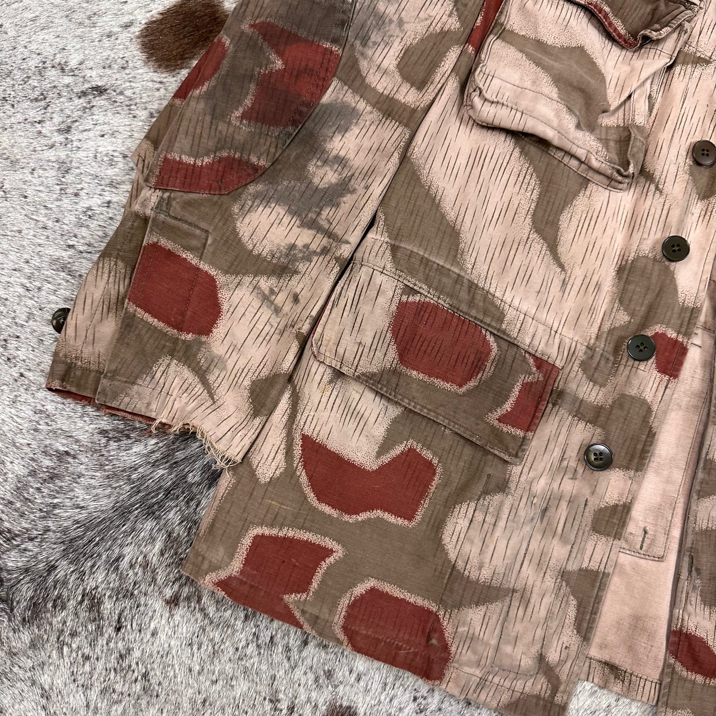 West German BGS Border Gaurd Bundesgrenzschutz Sumpfmuster camo jacket tagged 46 modern medium 1971
