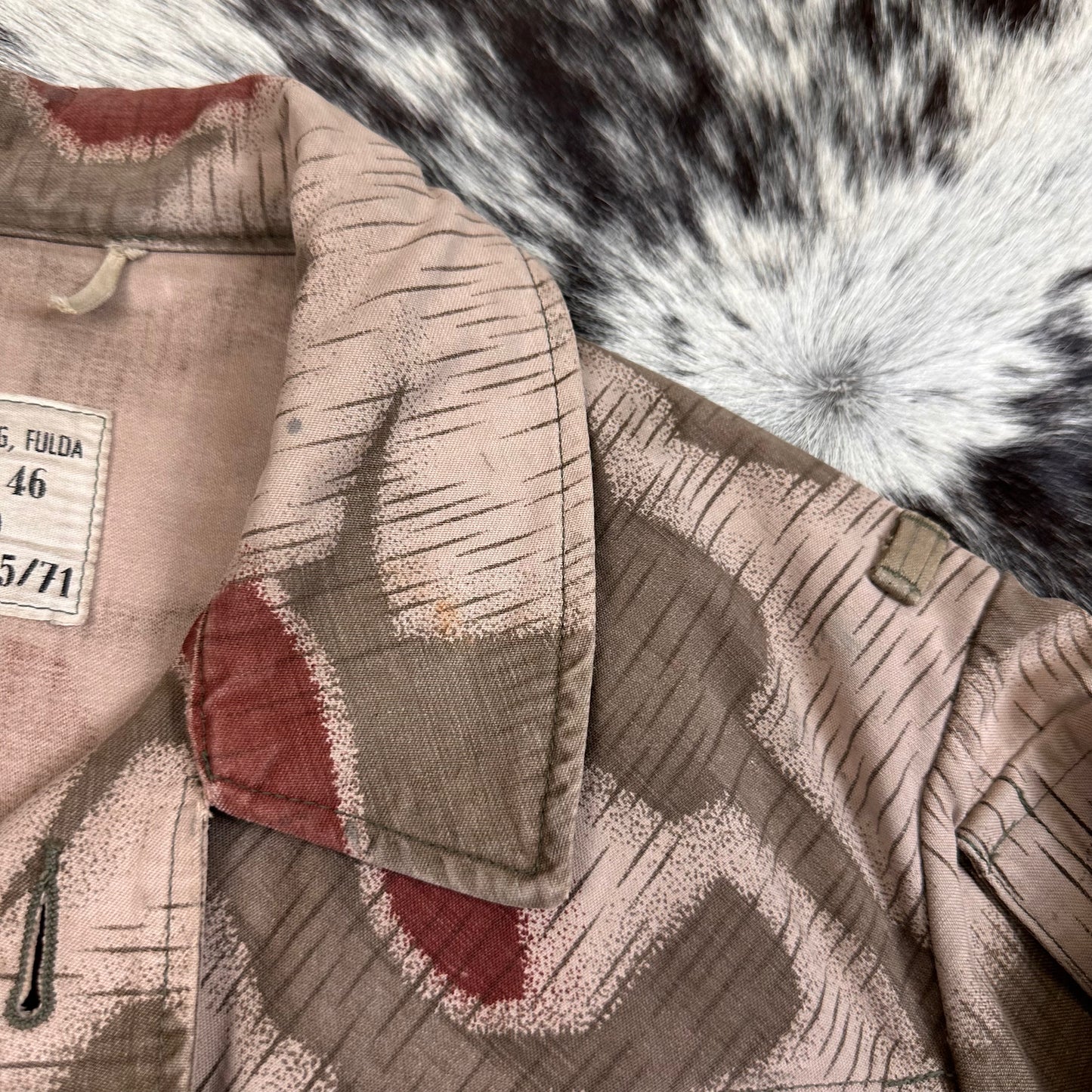 West German BGS Border Gaurd Bundesgrenzschutz Sumpfmuster camo jacket tagged 46 modern medium 1971