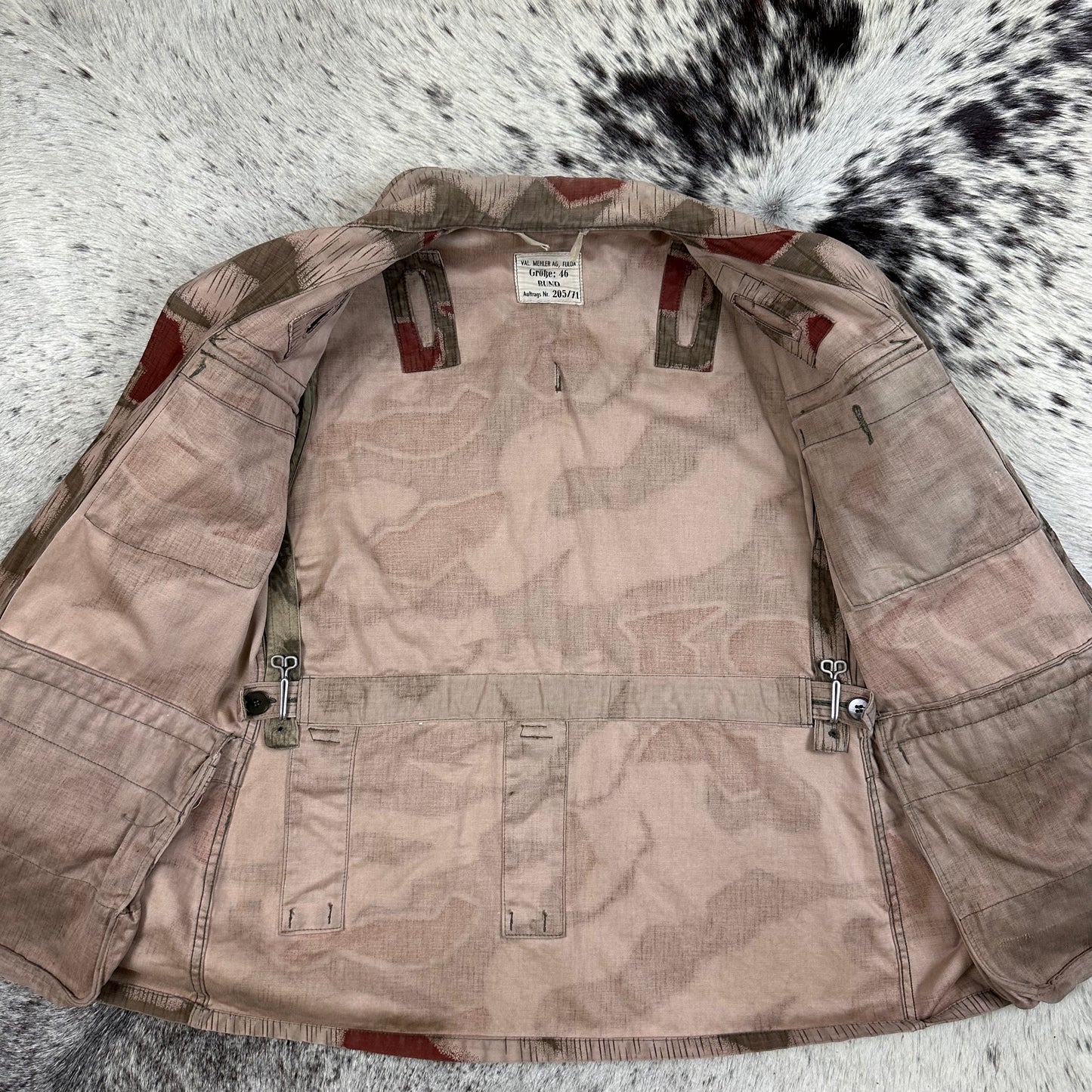 West German BGS Border Gaurd Bundesgrenzschutz Sumpfmuster camo jacket tagged 46 modern medium 1971