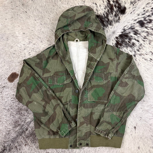 Vintage Miltec splinter camo hooded bomber style jacket medium