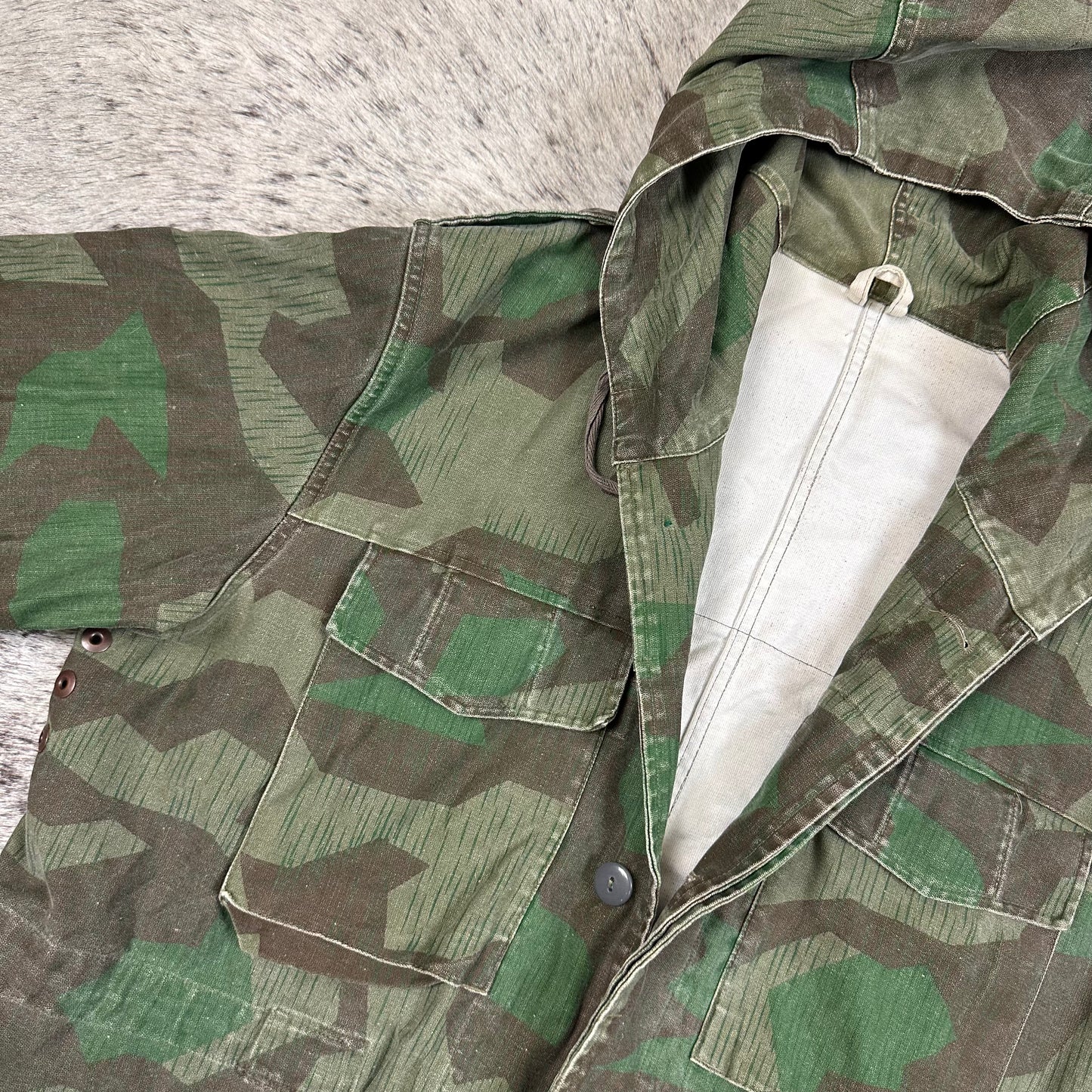 Vintage Miltec splinter camo hooded bomber style jacket medium