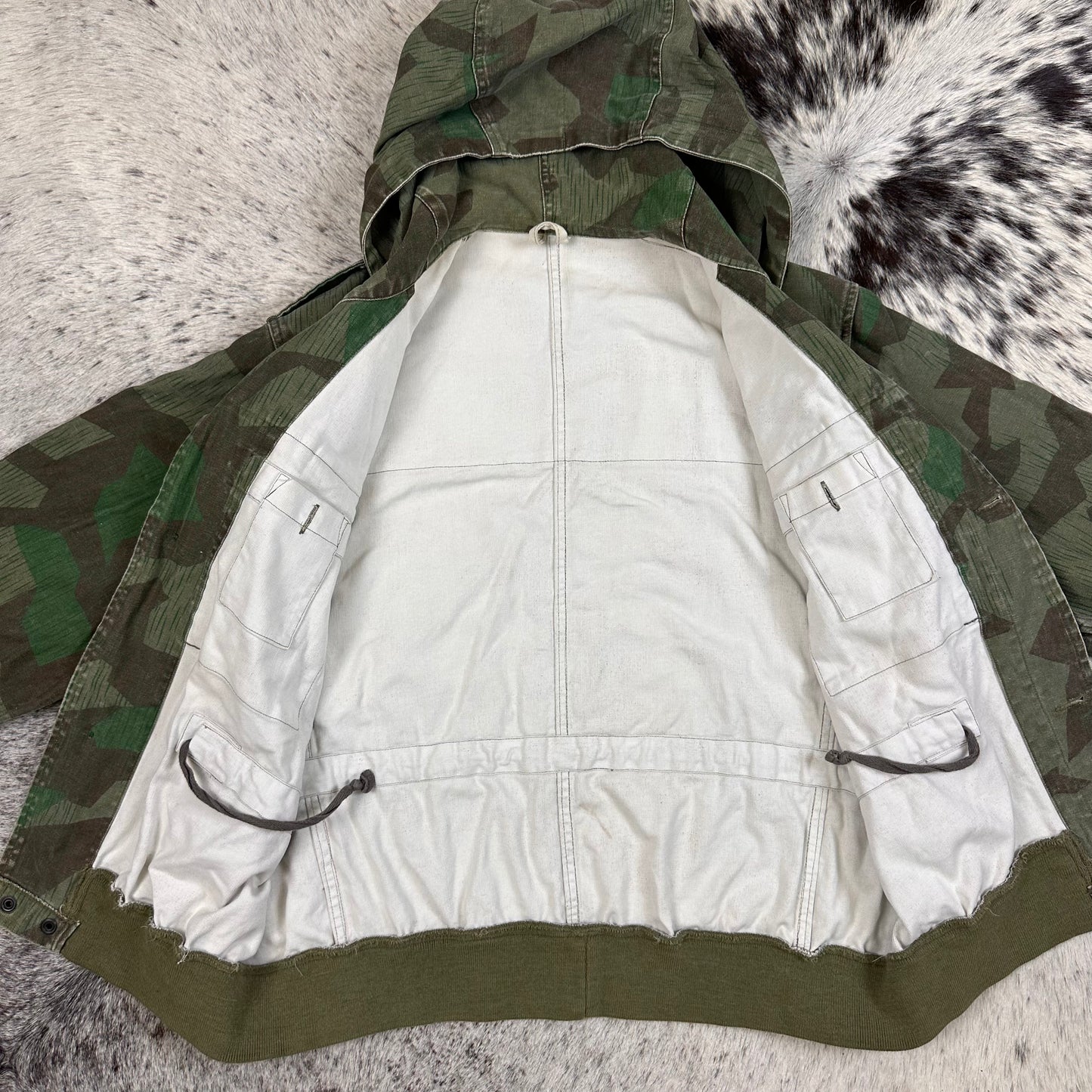 Vintage Miltec splinter camo hooded bomber style jacket medium