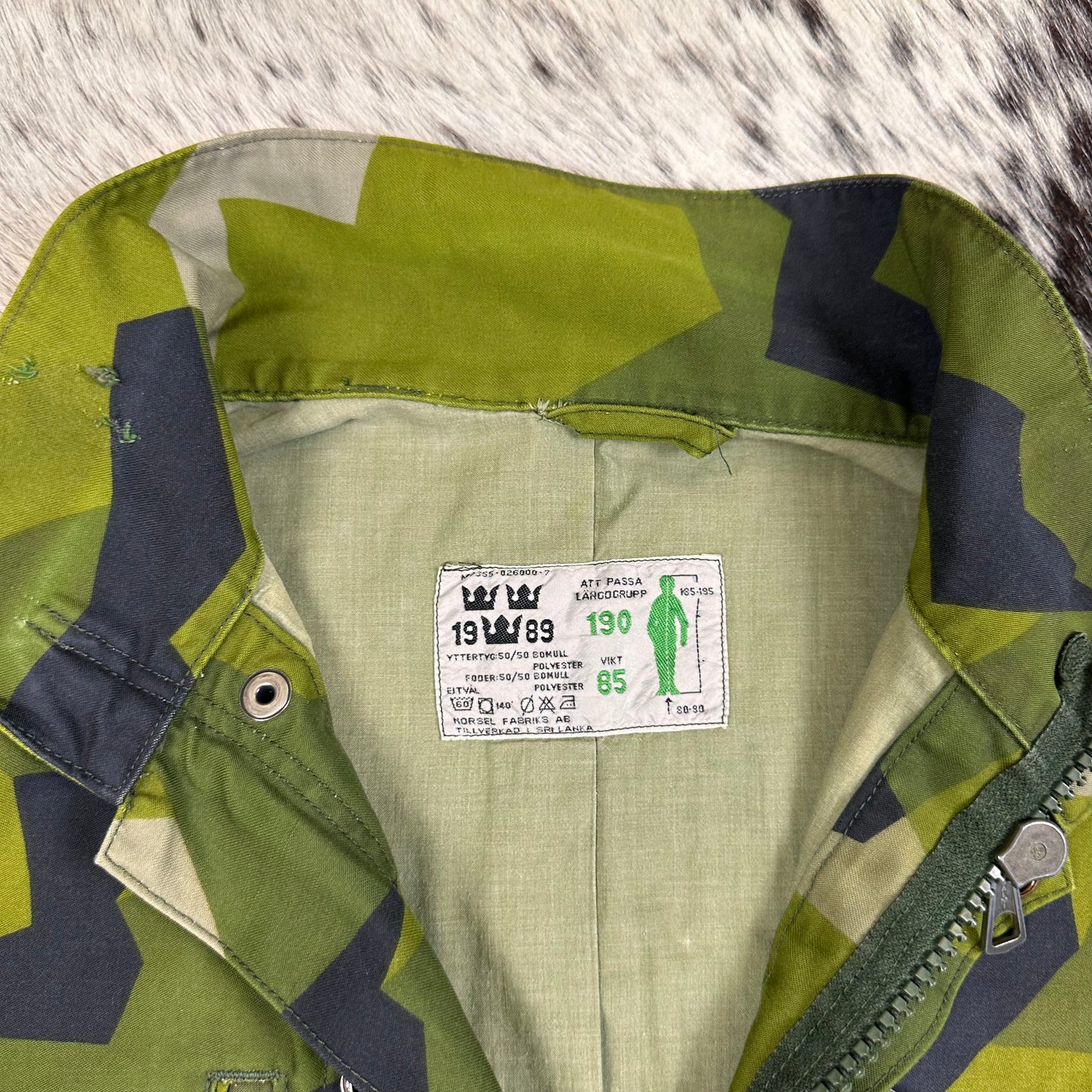 1989 Swedish splinter camo jacket 190 / 85 fits medium long